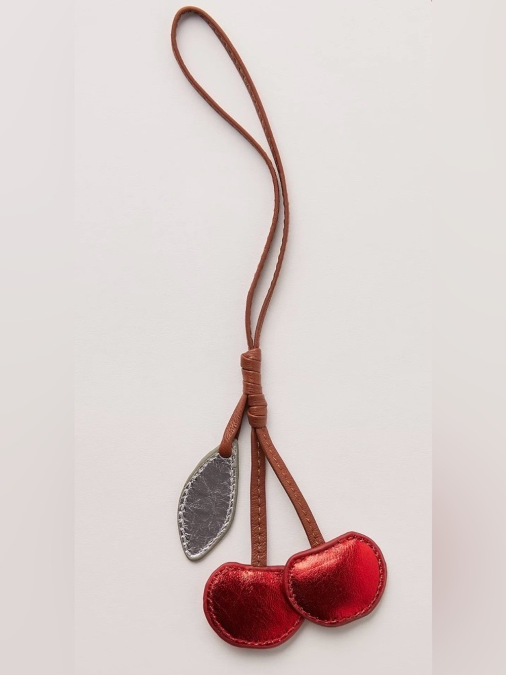 FREE PEOPLE Cherry Leather Bag Charm